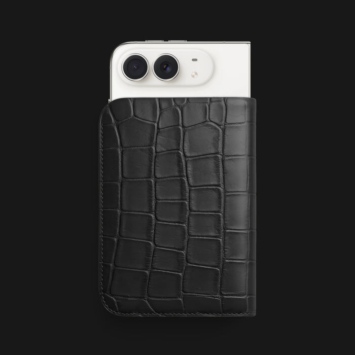 Tall Pouch Case Edition Black For iPhone Duo In Alligator -1 | Edition Black