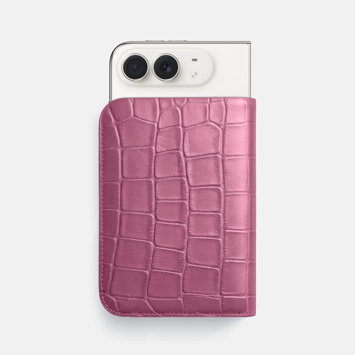 Tall Pouch Case For iPhone Duo In Alligator -1 | Pink-Lagoon