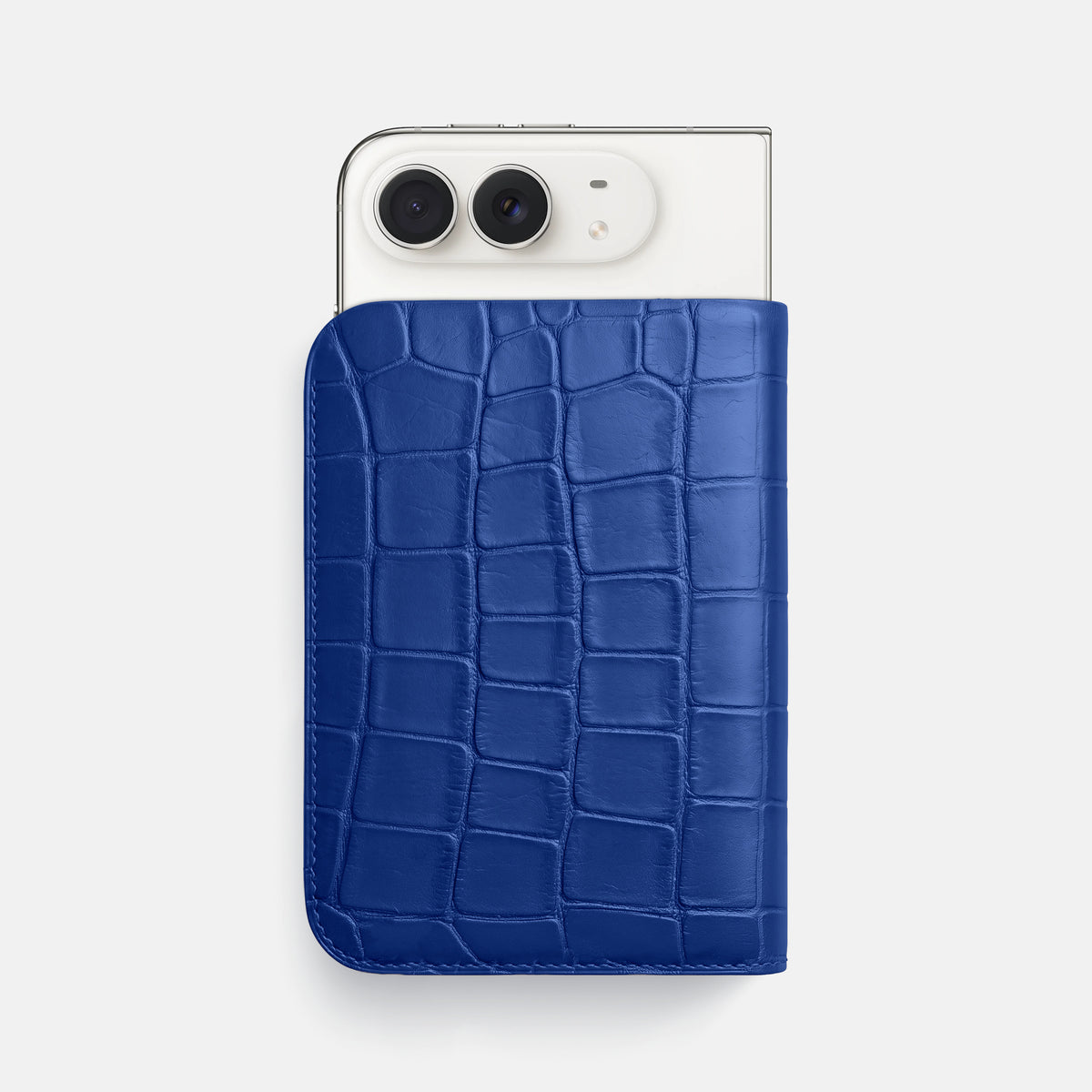 Tall Pouch Case For iPhone Duo In Alligator -1 | Royal-Blue