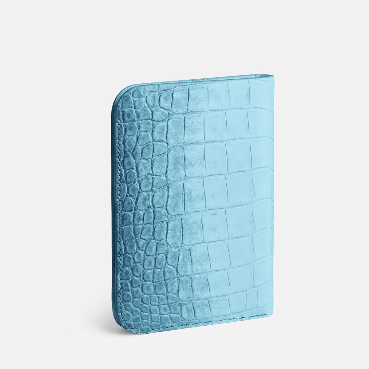 Tall Pouch Case For iPhone Duo In Himalayan Crocodile -2 | Ice-Blue