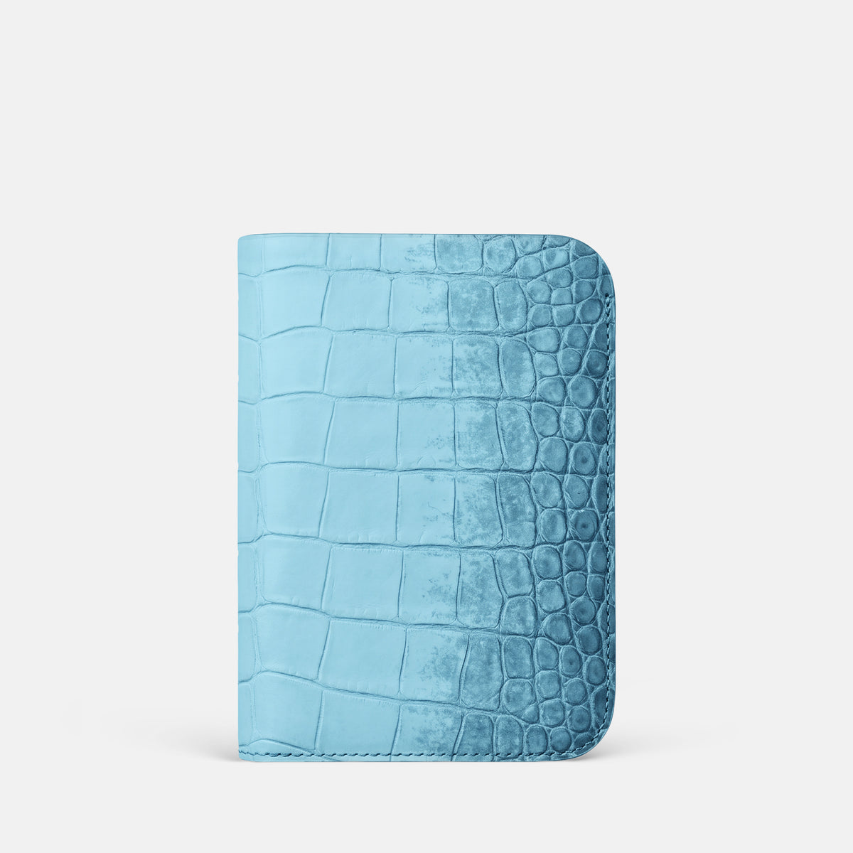 Tall Pouch Case For iPhone Duo In Himalayan Crocodile -3 | Ice-Blue