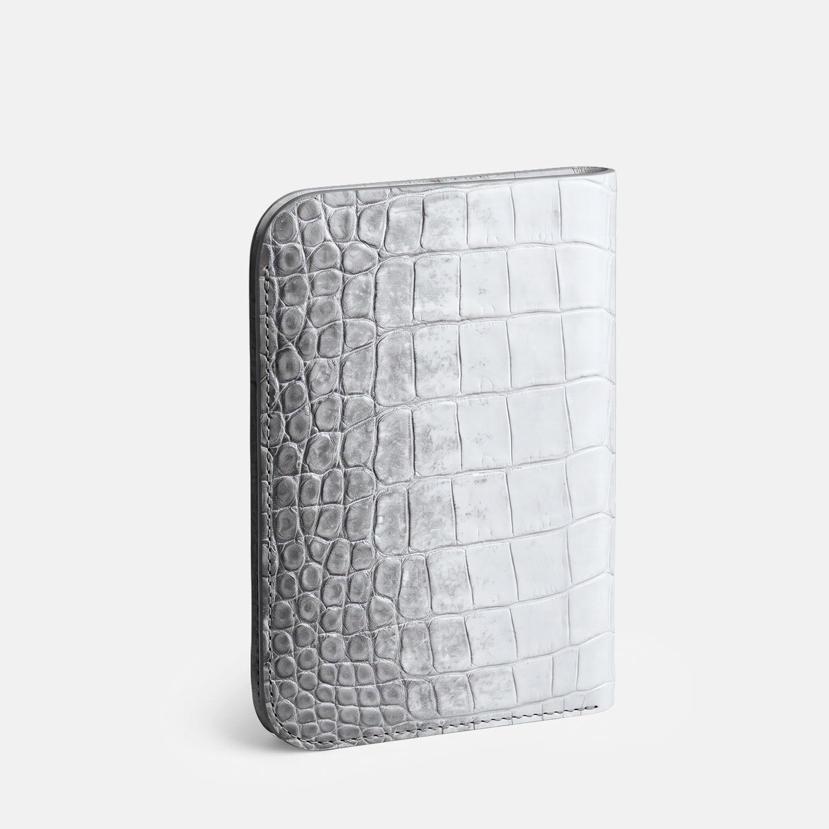 Tall Pouch Case For iPhone Duo In Himalayan Crocodile -2 | Silver