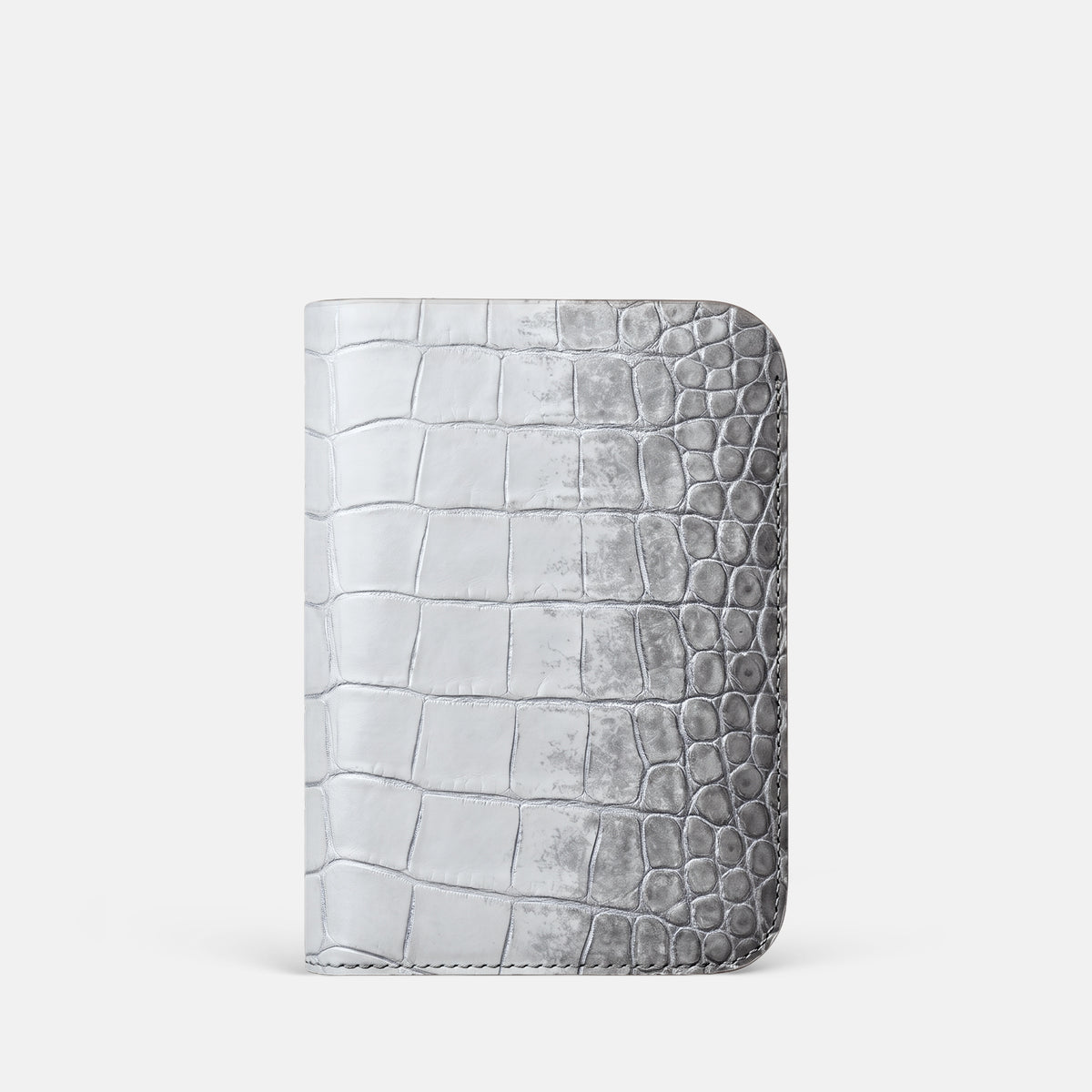 Tall Pouch Case For iPhone Duo In Himalayan Crocodile -3 | Silver