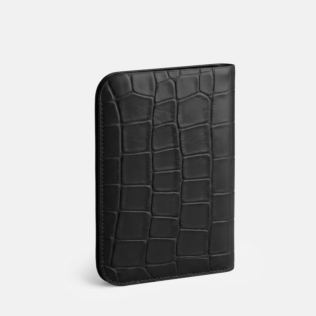Black Tall Pouch Case For iPhone Duo Alligator -2 | Black