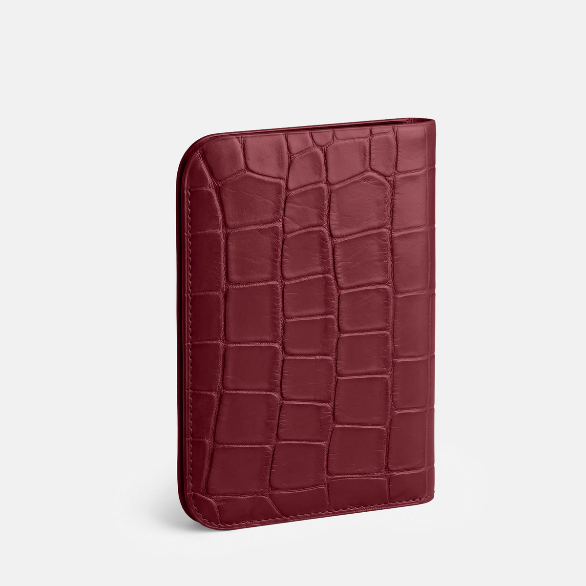 Burgundy Tall Pouch Case For iPhone Duo Alligator -2 | Burgundy