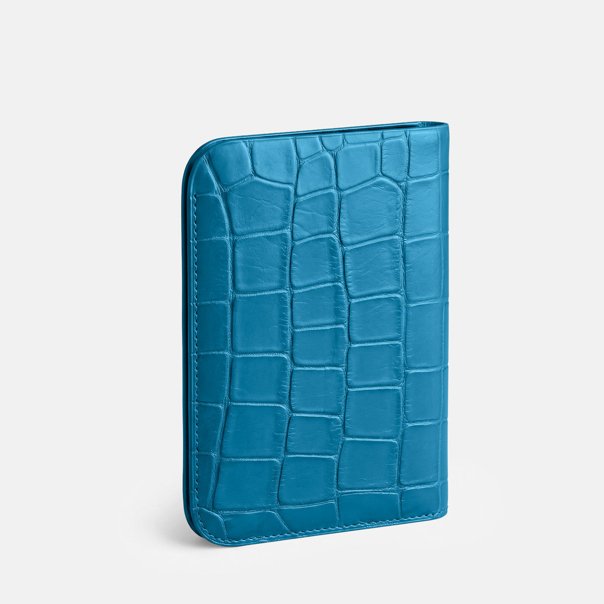 Curaçao-Blue Tall Pouch Case For iPhone Duo Alligator -2 | Curaçao-Blue