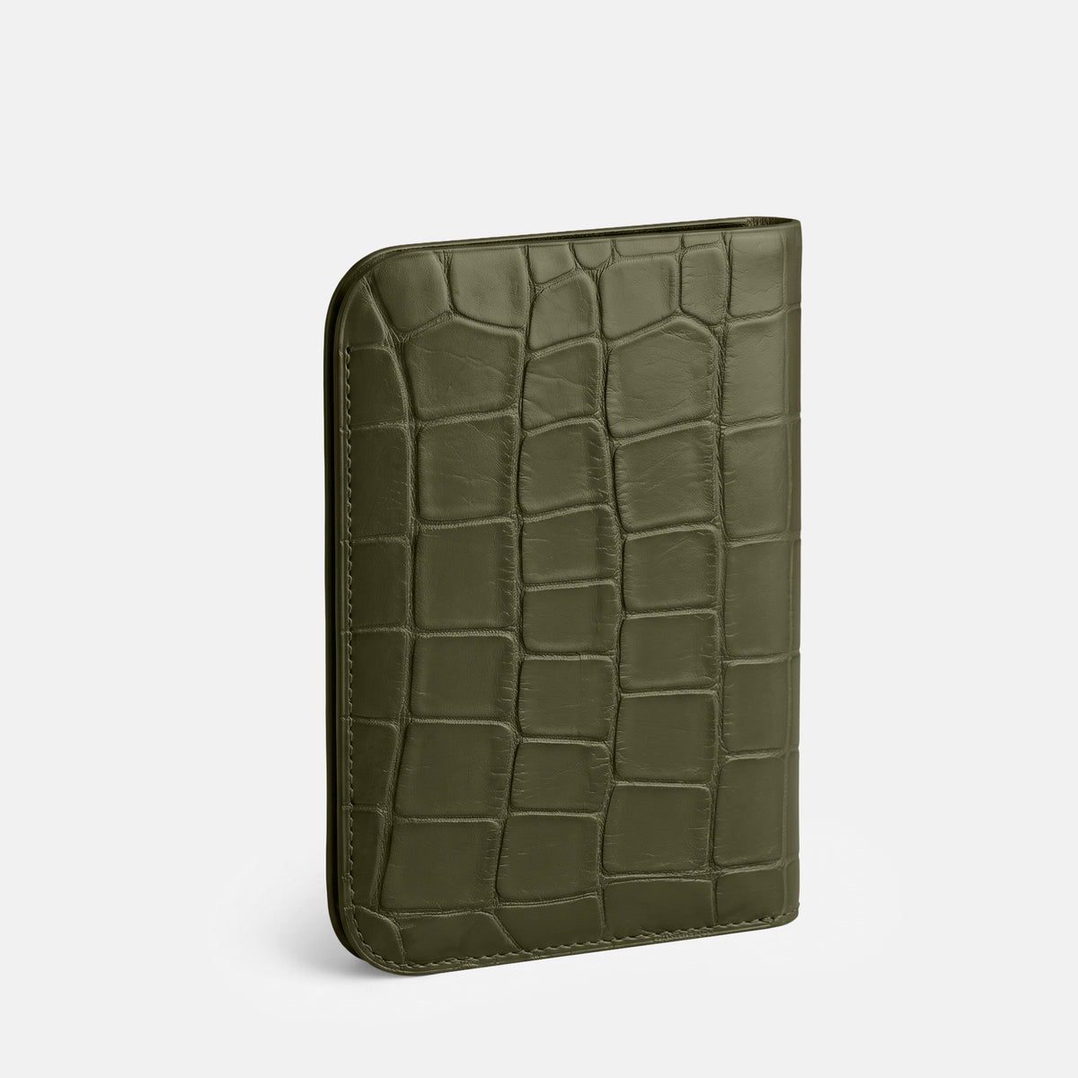Kaki-Green Tall Pouch Case For iPhone Duo Alligator -2 | Kaki-Green