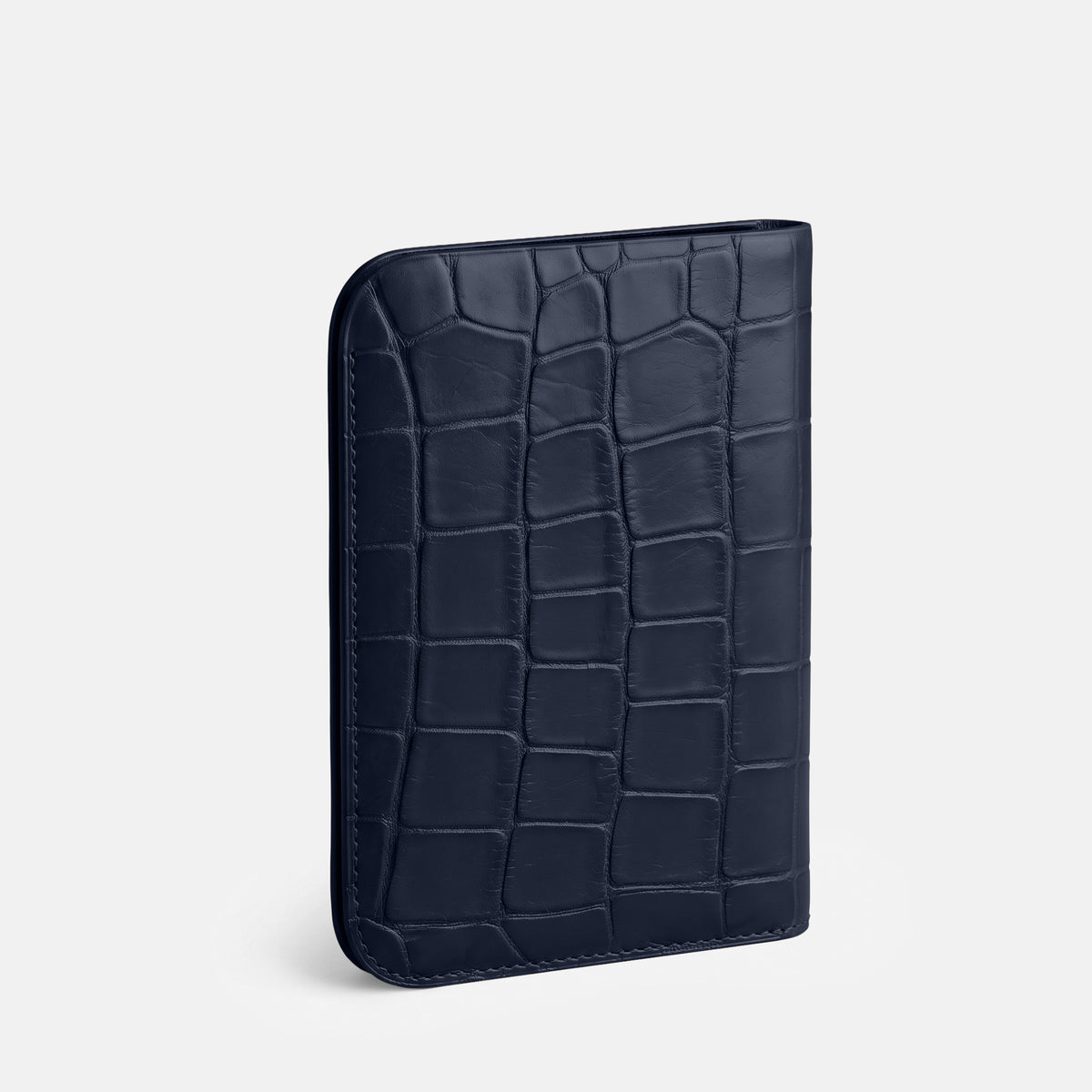 Navy Blue Tall Pouch Case For iPhone Duo Alligator -2 | Navy-Blue