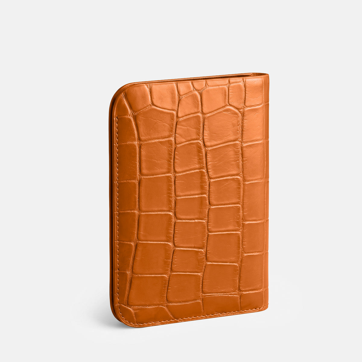 Orange Tall Pouch Case For iPhone Duo Alligator -2 | Orange