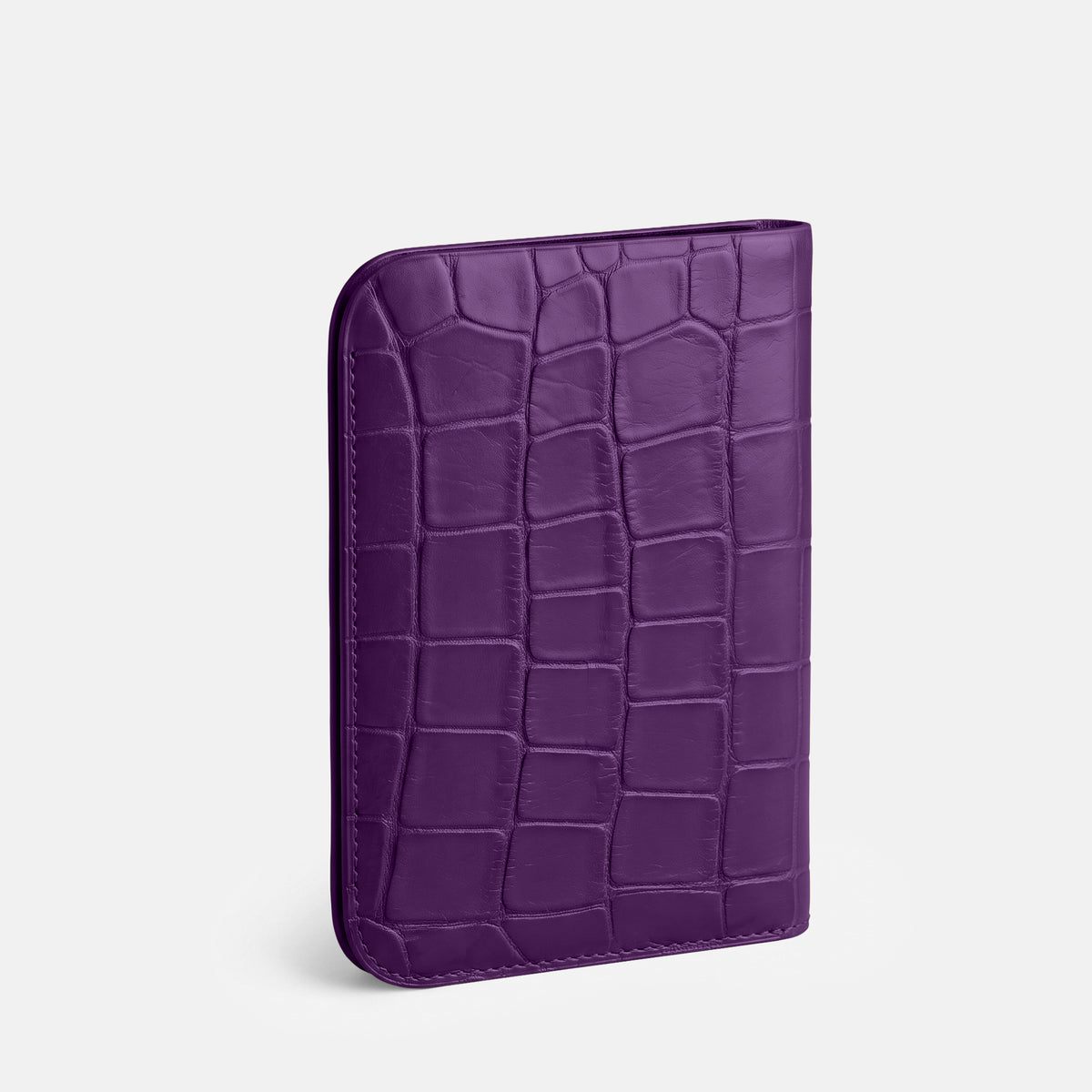 Purple Tall Pouch Case For iPhone Duo Alligator -2 | Purple