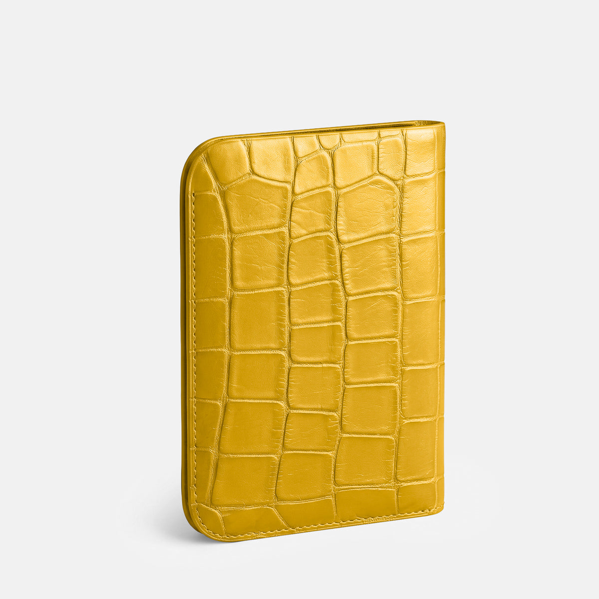 Yellow Tall Pouch Case For iPhone Duo Alligator -2 | Yellow