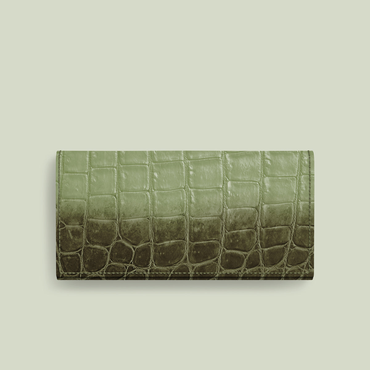 Wallet Case Celadon Green For iPhone 17 Pro In Himalayan Crocodile -1 | Celadon-Green