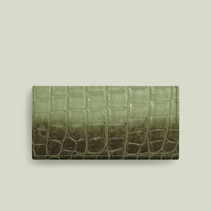 Wallet Case Celadon Green For iPhone 17 Pro In Himalayan Crocodile -1 | Celadon-Green