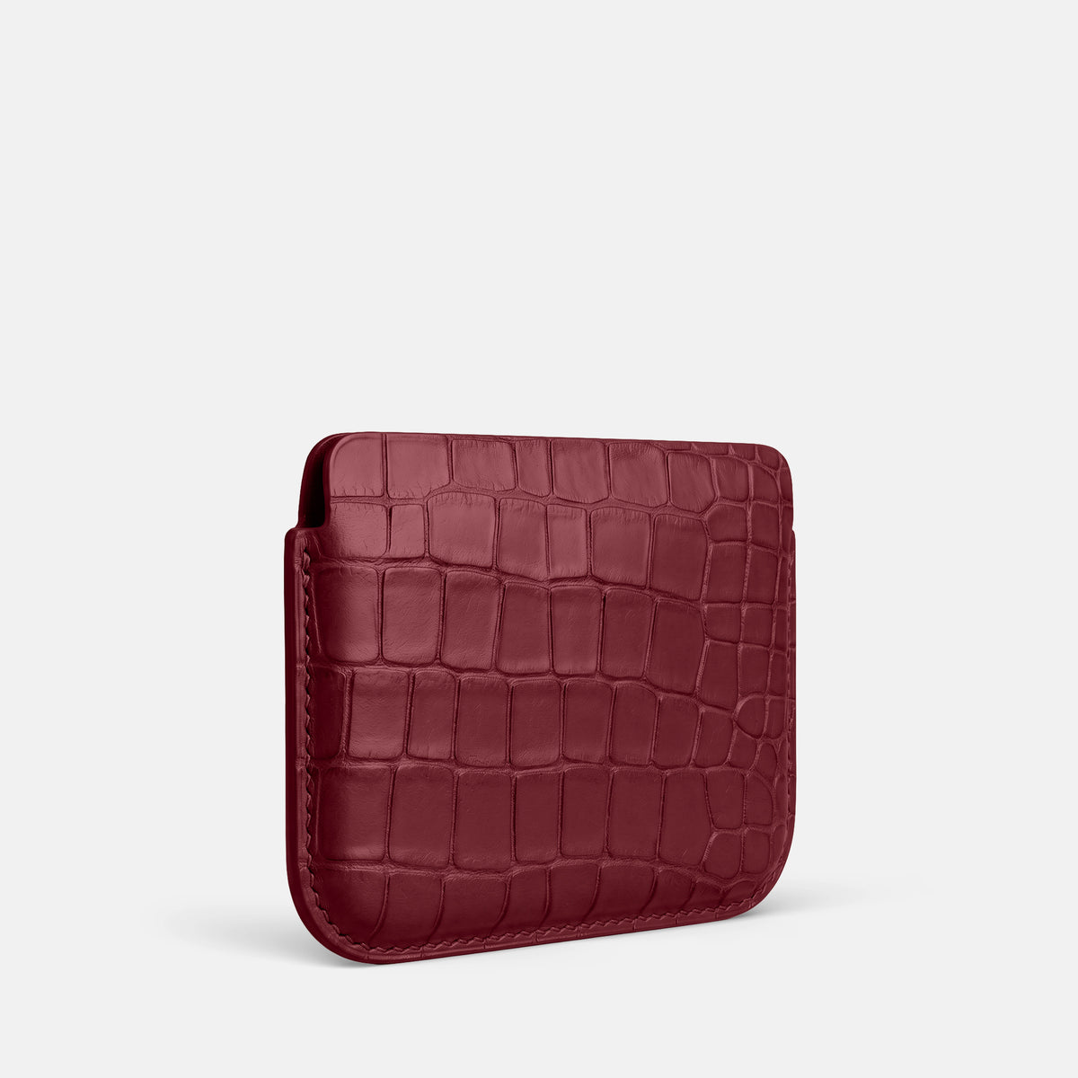 Burgundy Wide Pouch Case For iPhone Ultra Alligator -2 | Burgundy