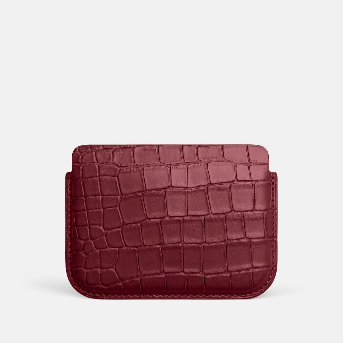 Burgundy Wide Pouch Case For iPhone Ultra Alligator -3 | Burgundy