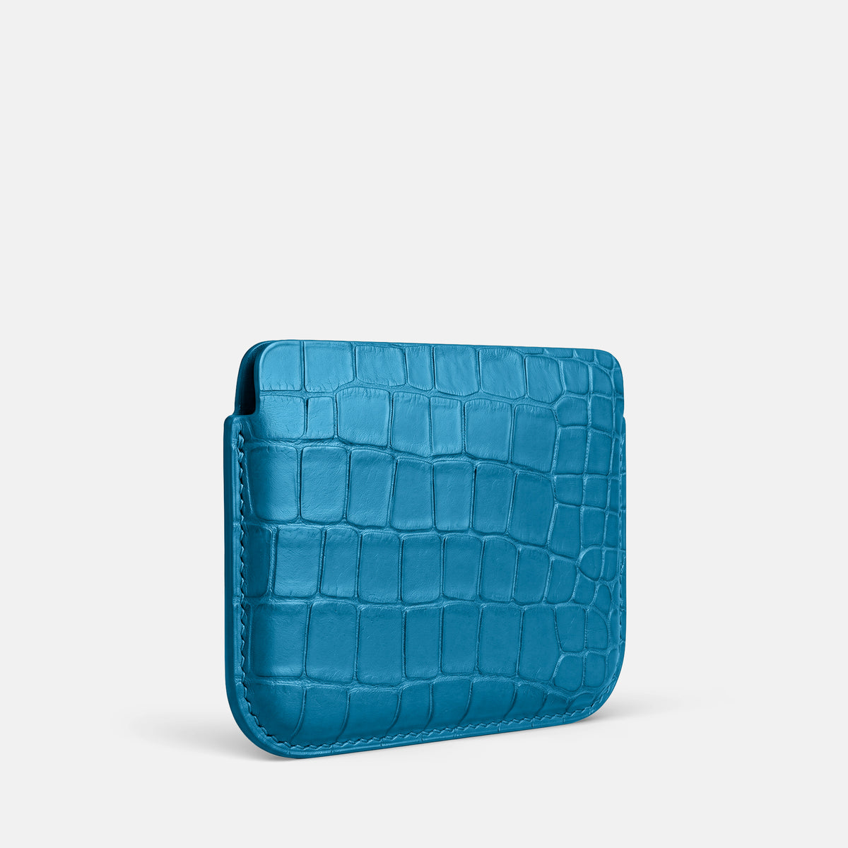 Curaçao-Blue Wide Pouch Case For iPhone Ultra Alligator -2 | Curaçao-Blue