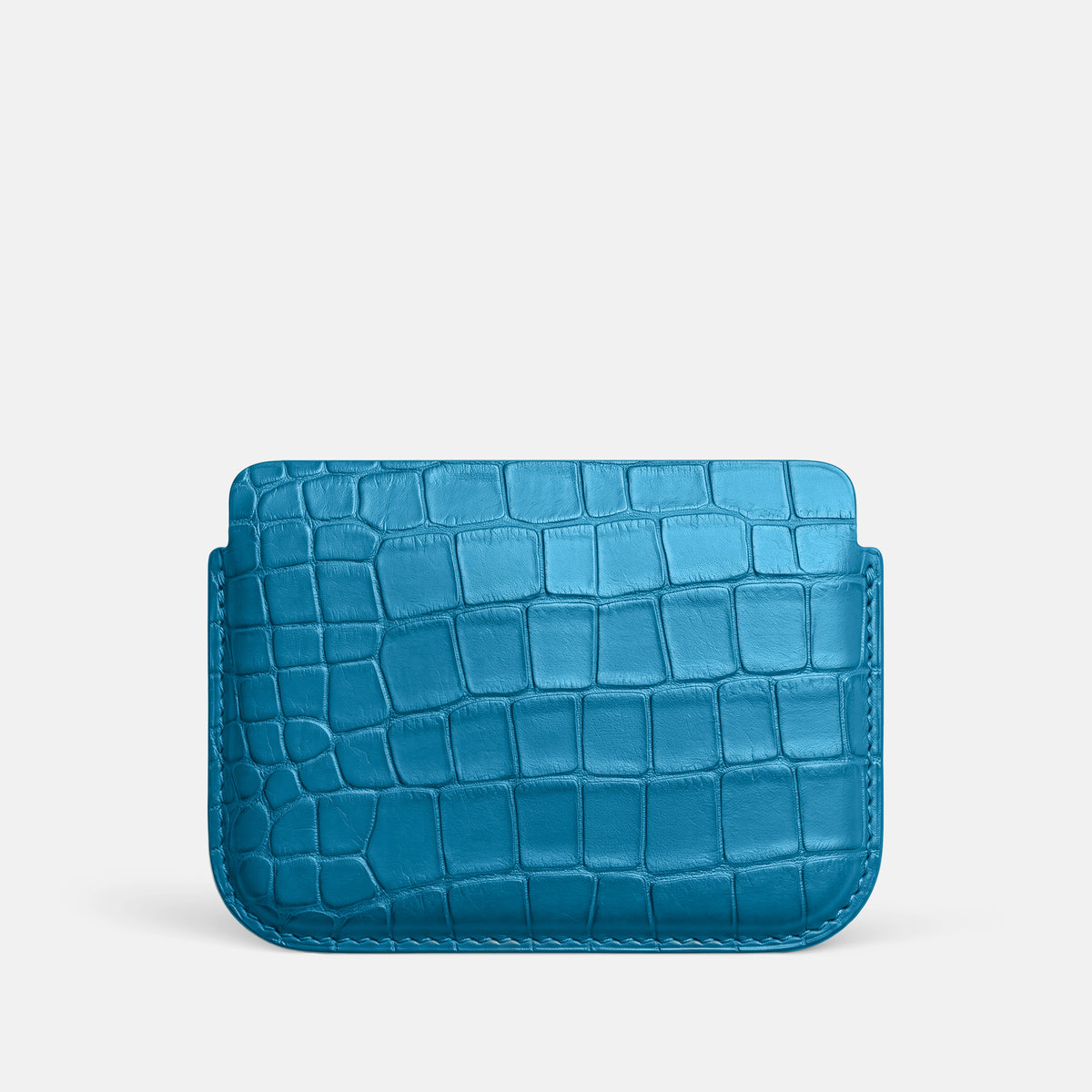 Curaçao-Blue Wide Pouch Case For iPhone Ultra Alligator -3 | Curaçao-Blue