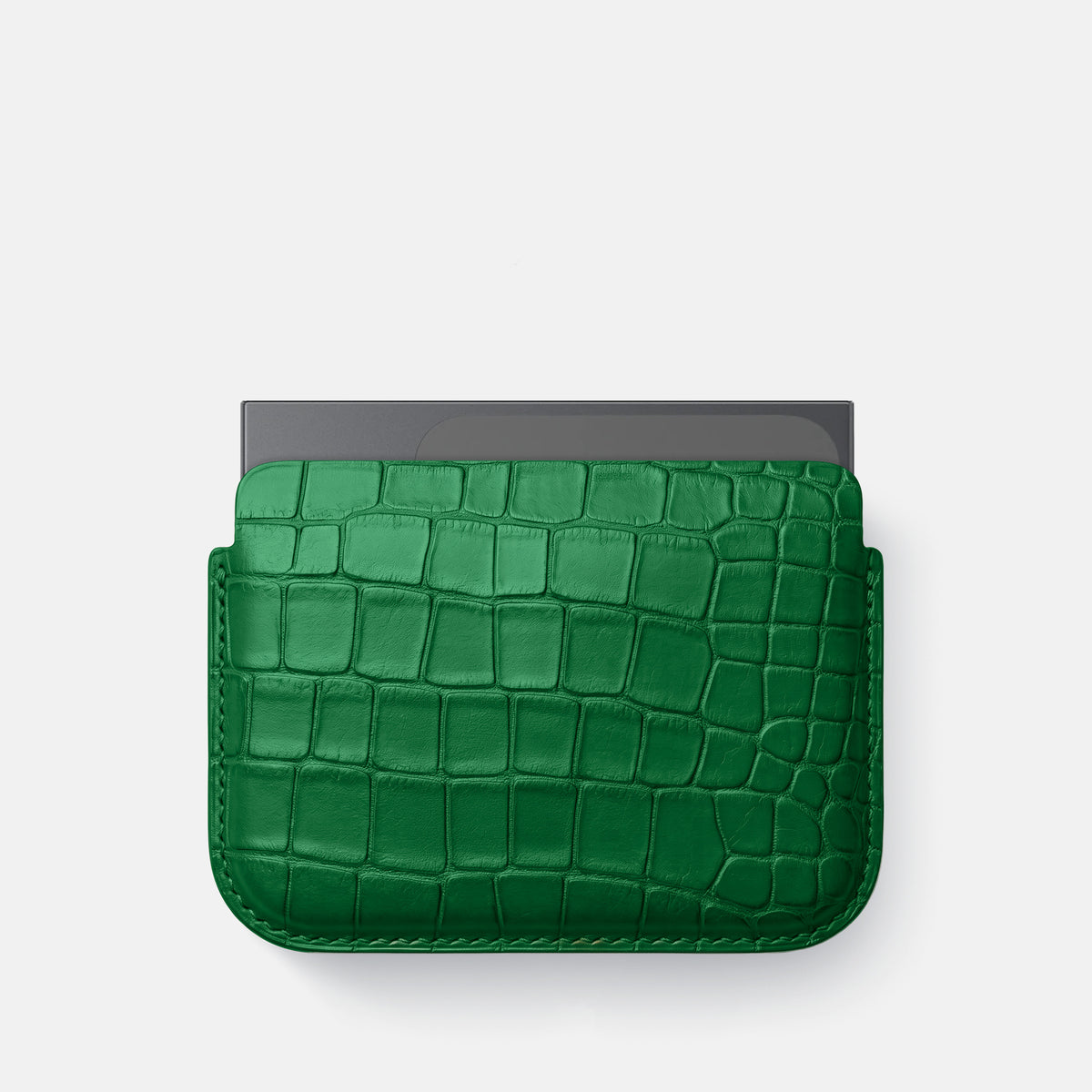 Forest-Green Wide Pouch Case For iPhone Ultra Alligator -1 | Forest-Green