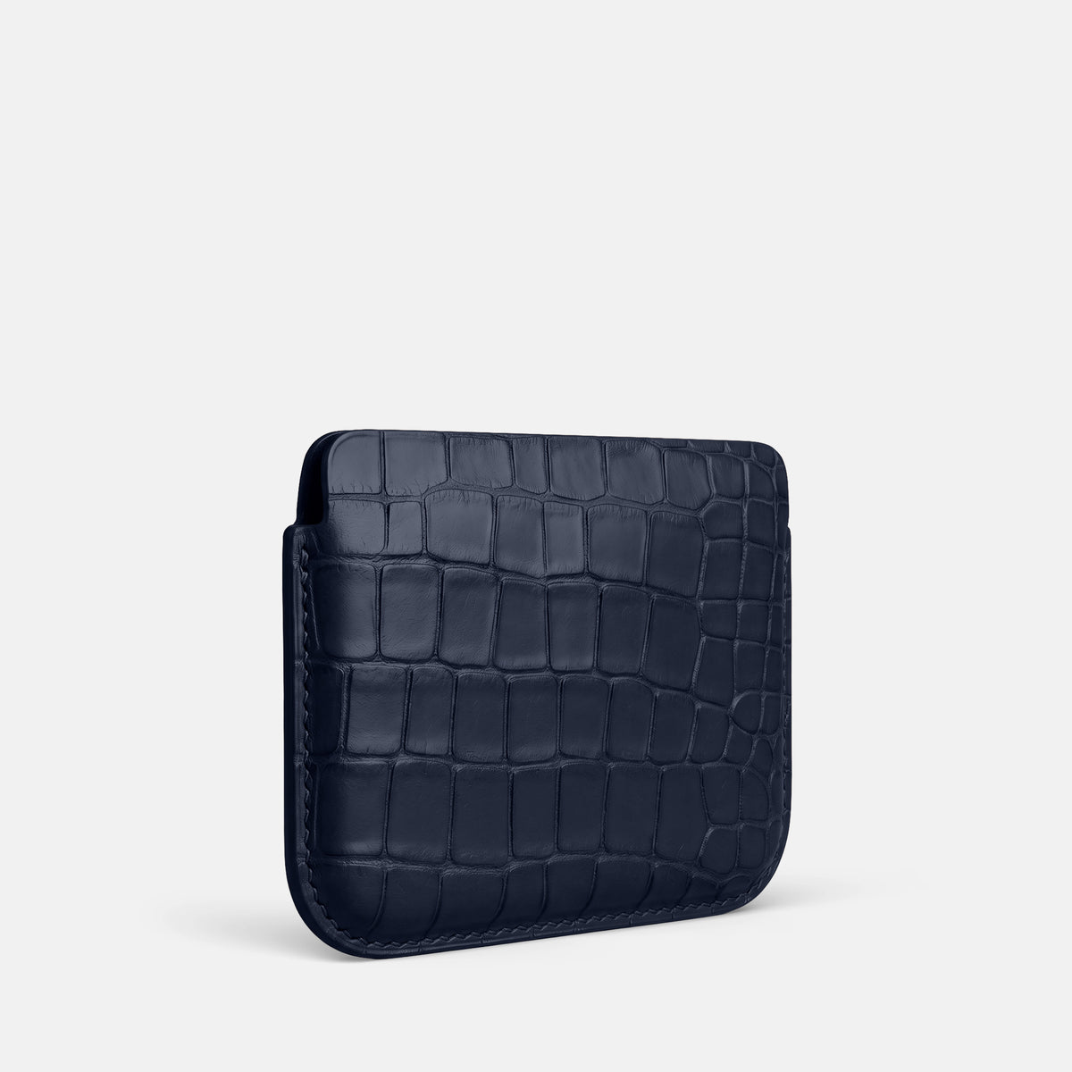 Navy Blue Wide Pouch Case For iPhone Ultra Alligator -2 | Navy-Blue