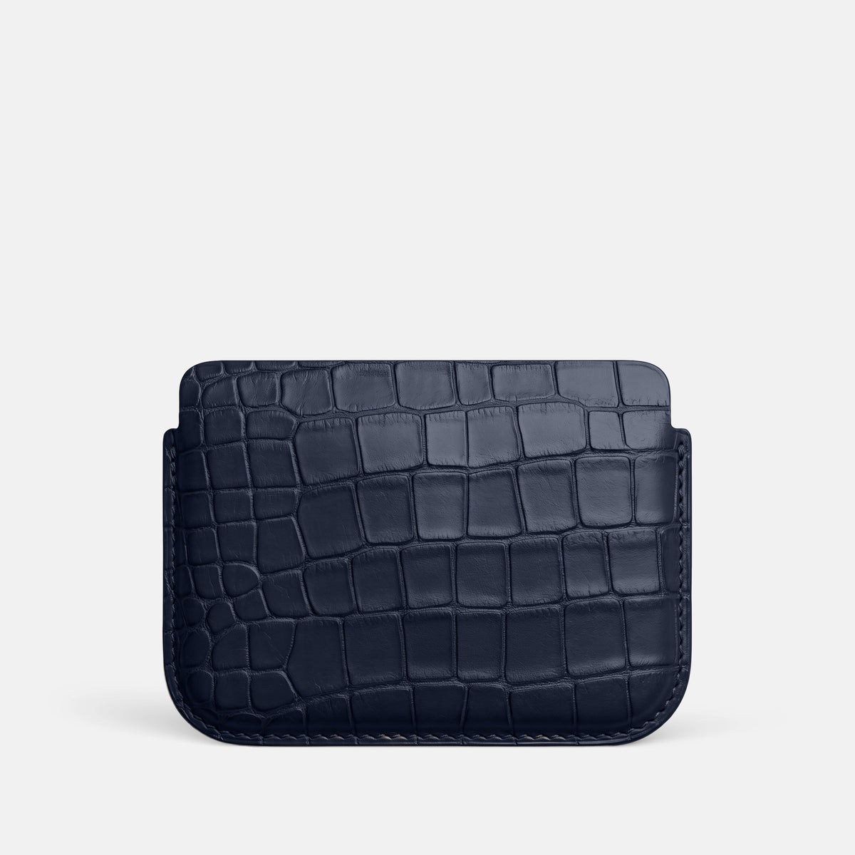 Navy Blue Wide Pouch Case For iPhone Ultra Alligator -3 | Navy-Blue