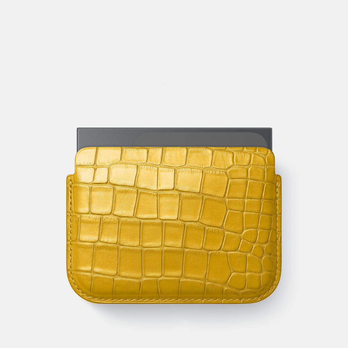 Yellow Wide Pouch Case For iPhone Ultra Alligator -1 | Yellow