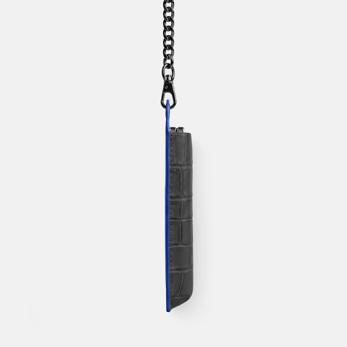 Wide Crossbody Case For iPhone Duo In Alligator -2 | Grey-Black