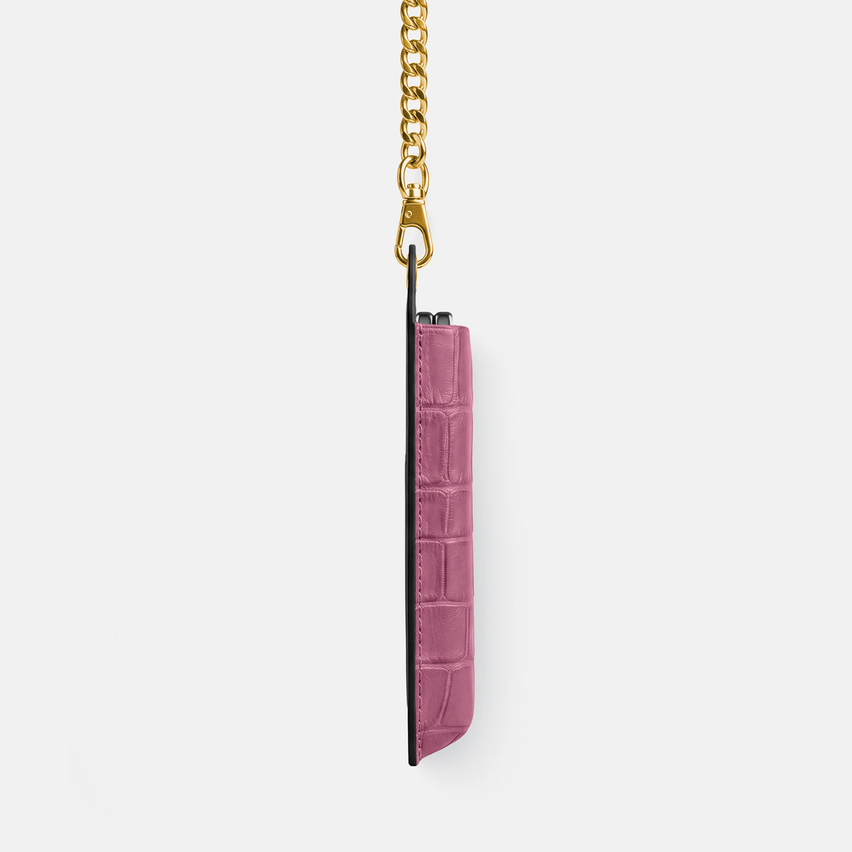Wide Crossbody Case For iPhone Duo In Alligator -2 | Pink-Lagoon-Gold