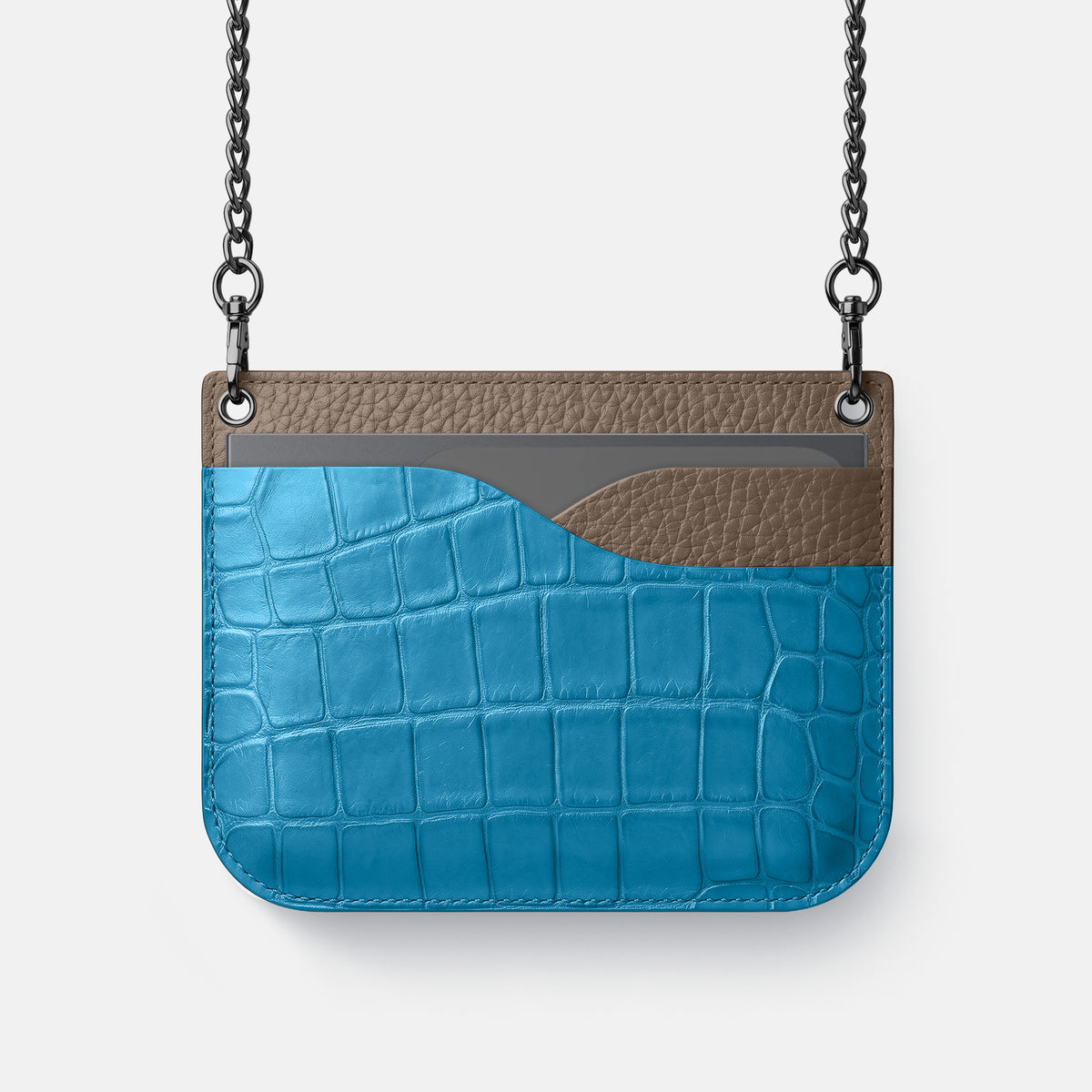 Wide Crossbody Case For iPhone Ultra In Alligator -1 | Curaçao-Blue-Black