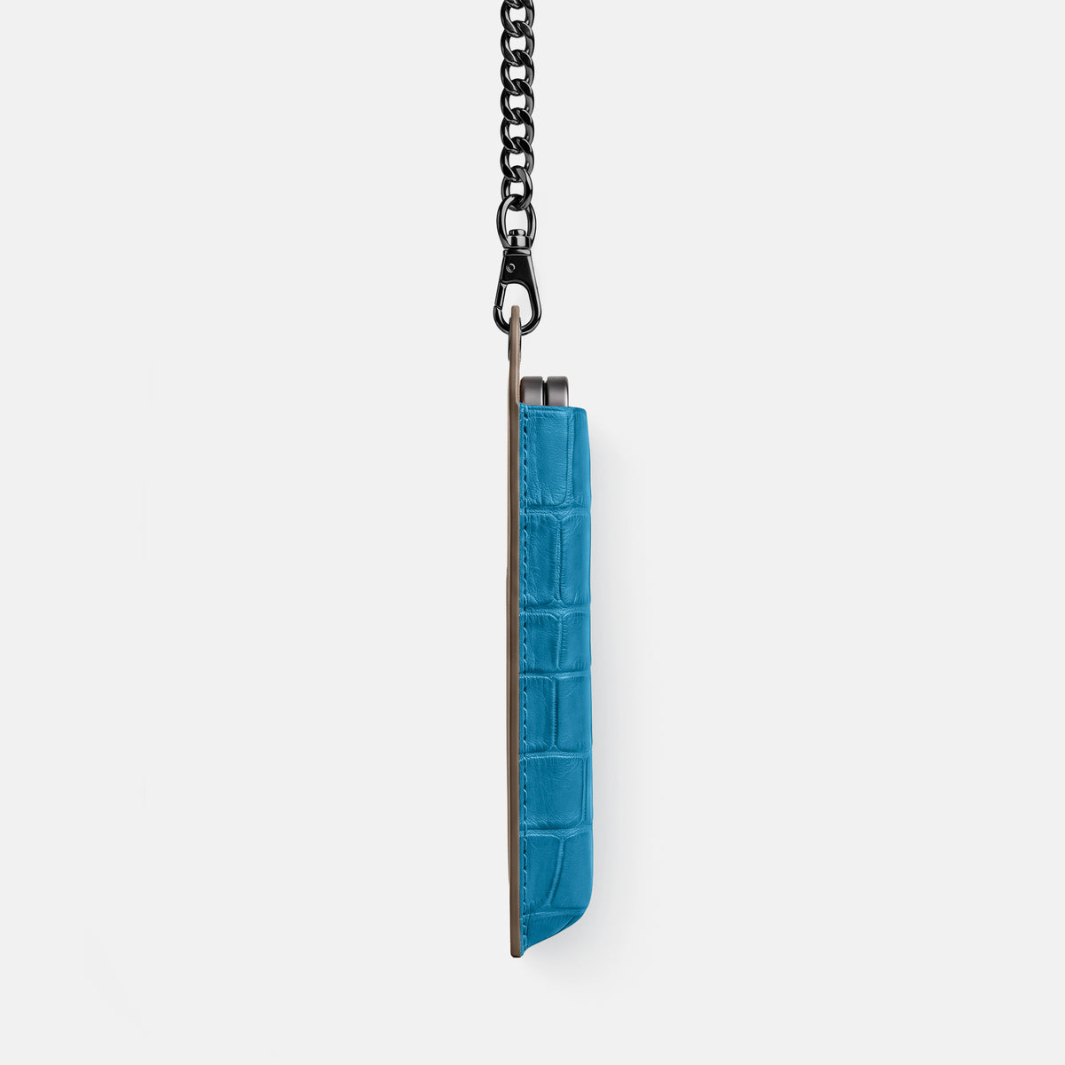 Wide Crossbody Case For iPhone Ultra In Alligator -2 | Curaçao-Blue-Black