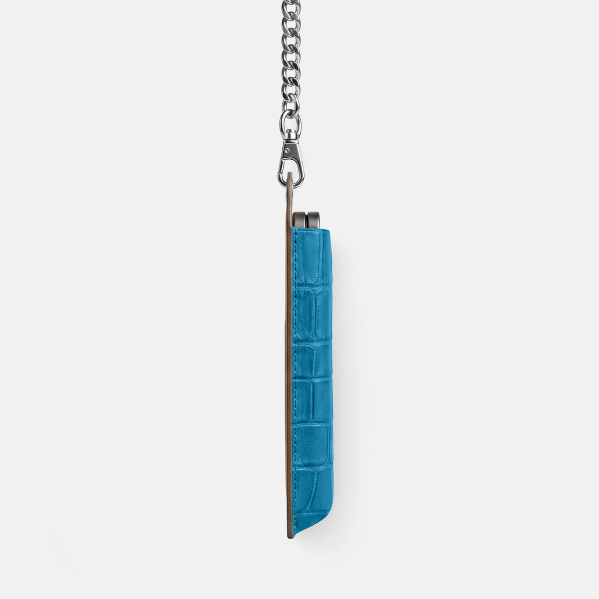 Wide Crossbody Case For iPhone Ultra In Alligator -2 | Curaçao-Blue-Steel