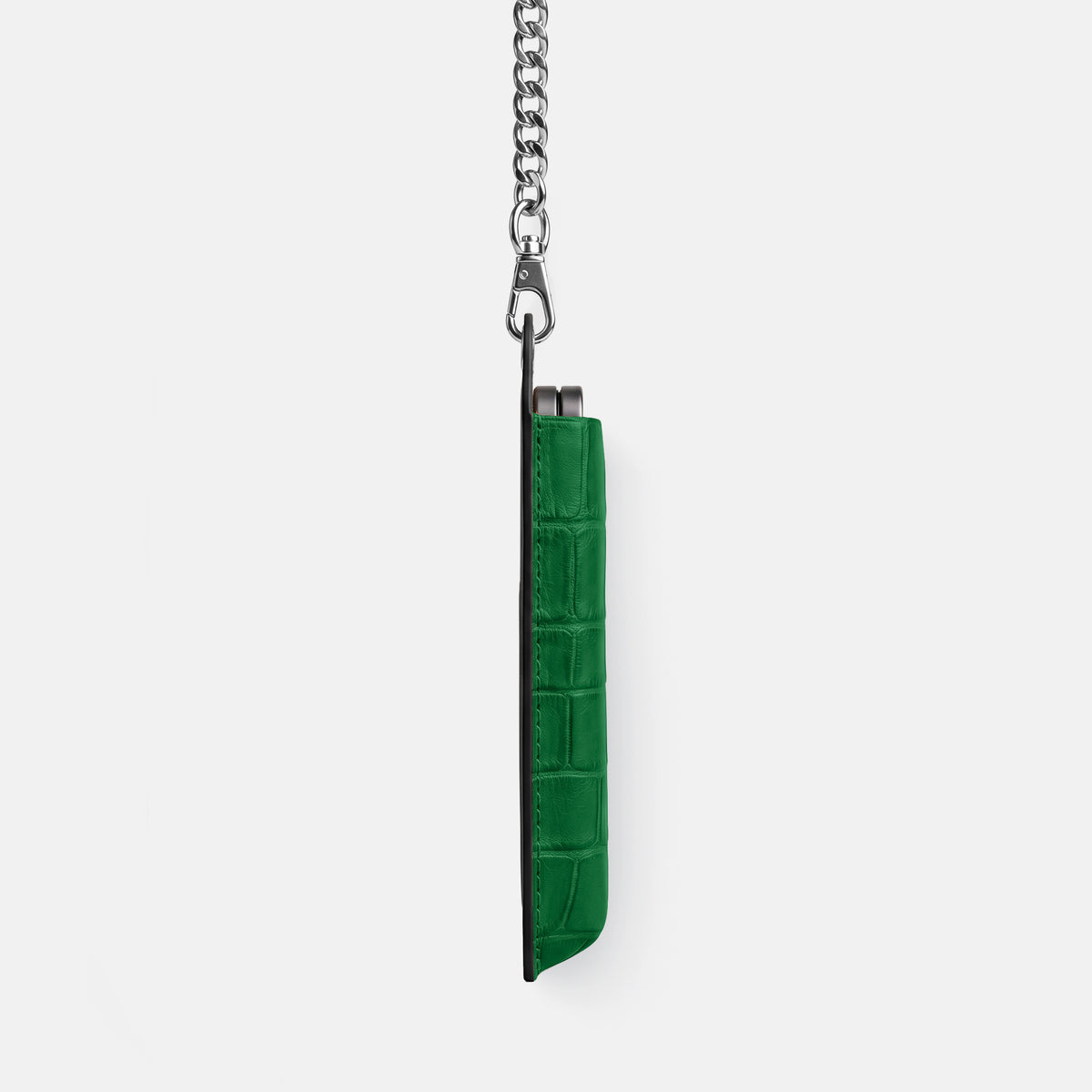 Wide Crossbody Case For iPhone Ultra In Alligator -2 | Forest-Green-Steel