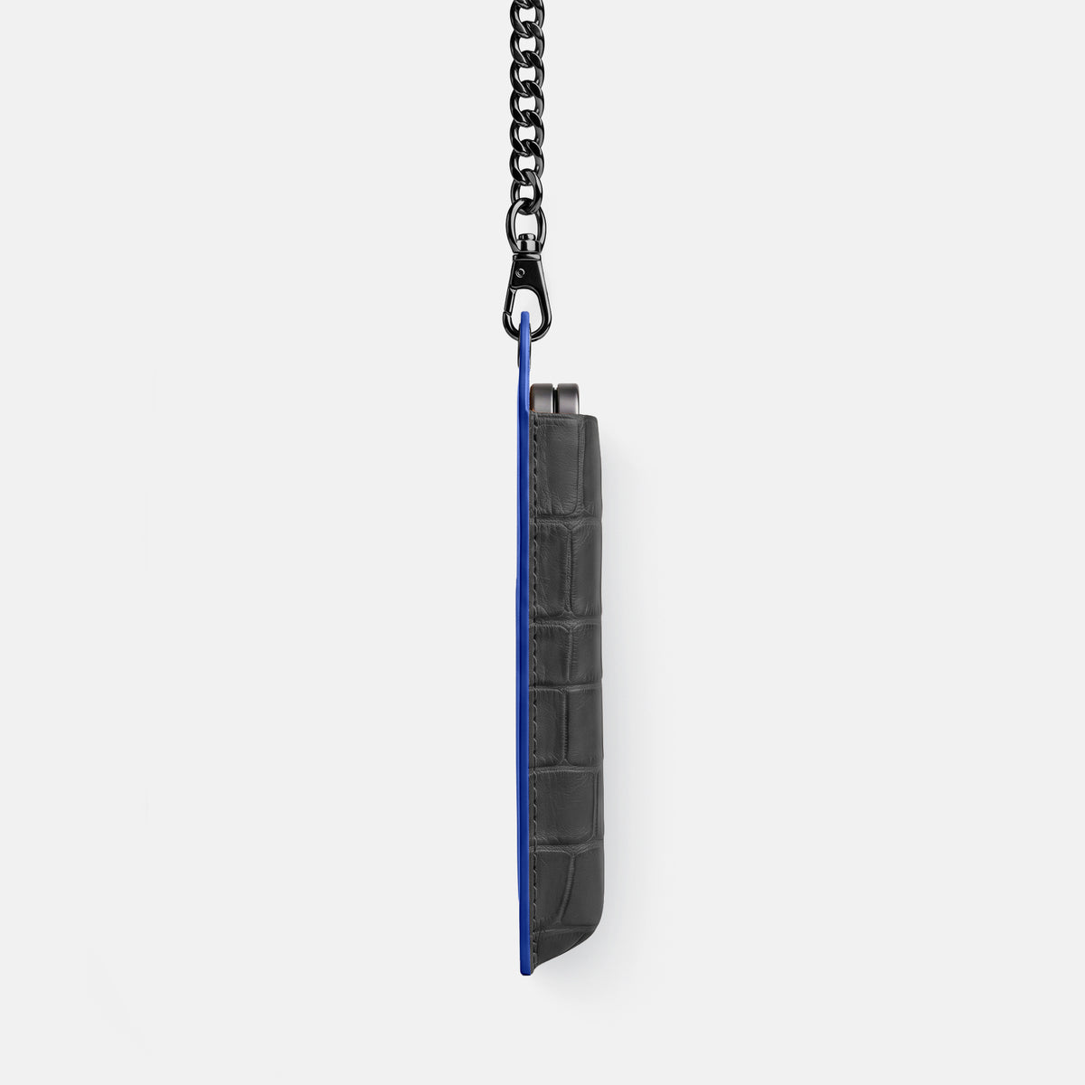 Wide Crossbody Case For iPhone Ultra In Alligator -2 | Grey-Black