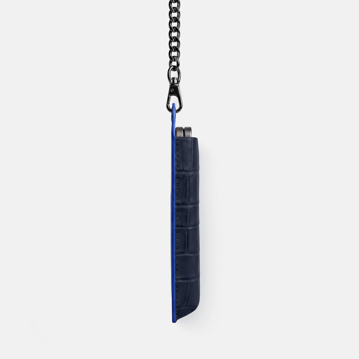 Wide Crossbody Case For iPhone Ultra In Alligator -2 | Navy-Blue-Black