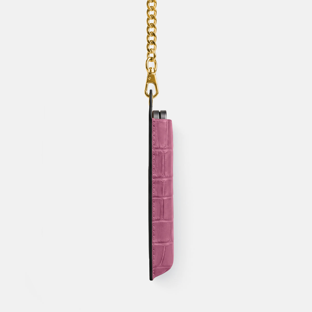 Wide Crossbody Case For iPhone Ultra In Alligator -2 | Pink-Lagoon-Gold