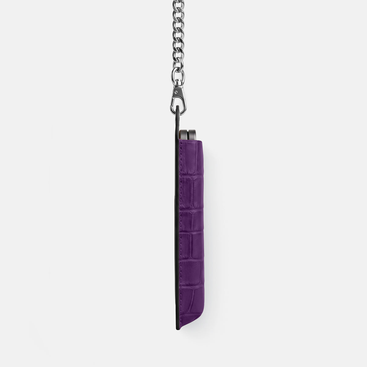 Wide Crossbody Case For iPhone Ultra In Alligator -2 | Purple-Steel