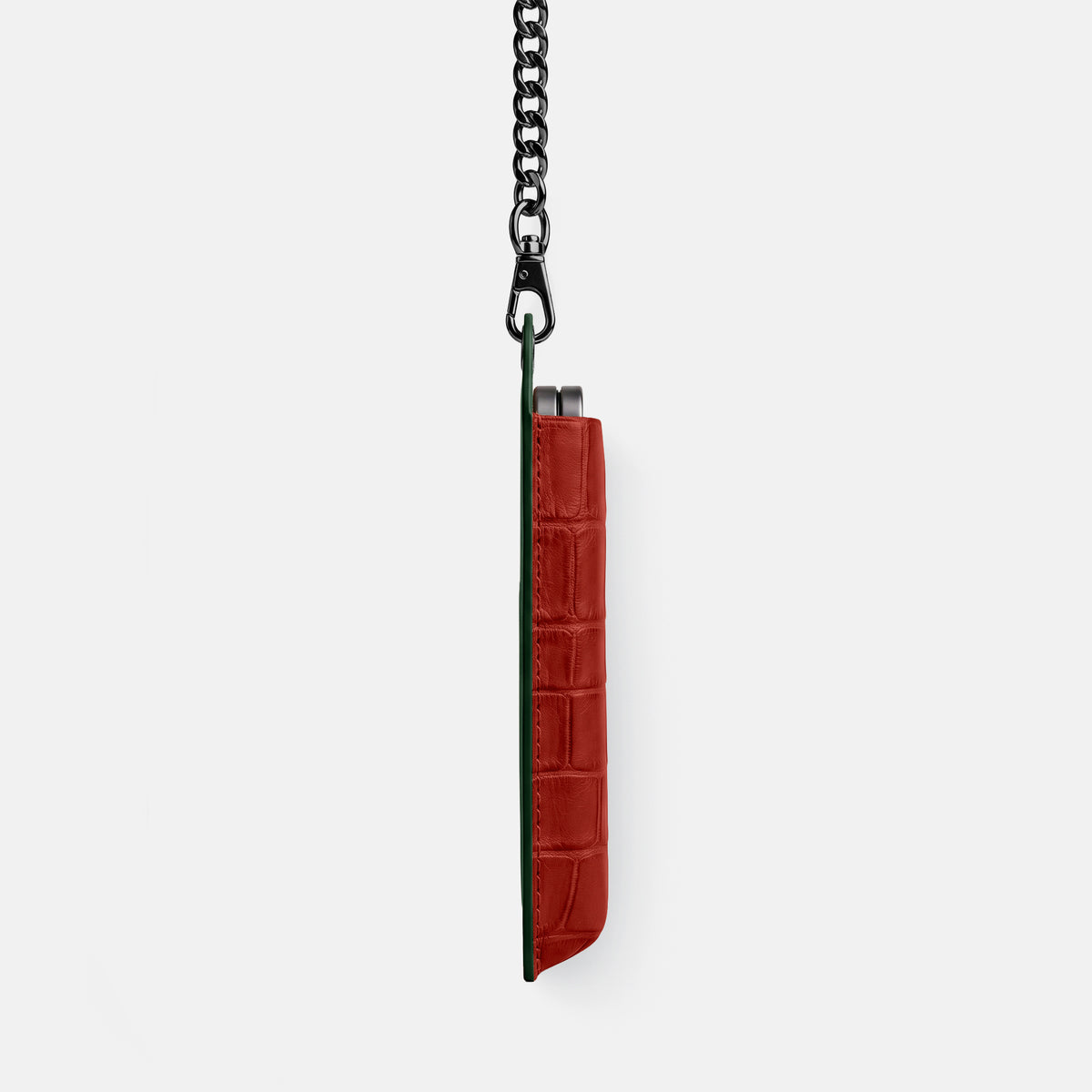 Wide Crossbody Case For iPhone Ultra In Alligator -2 | Red-Black
