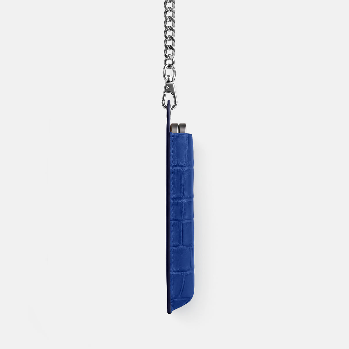 Wide Crossbody Case For iPhone Ultra In Alligator -2 | Royal-Blue-Steel