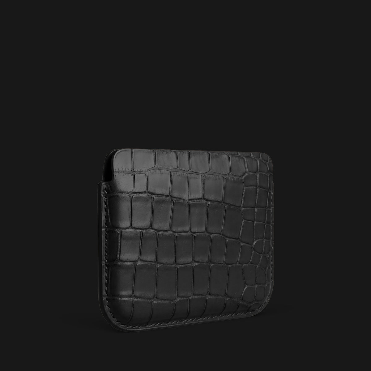 Wide Pouch Case 1/1 Edition Black For iPhone Duo In Alligator -2 | Edition Black