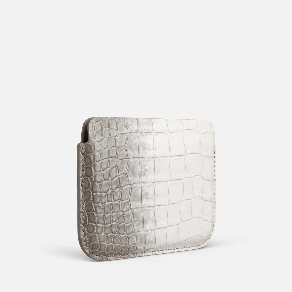 Wide Crossbody Case For iPhone Duo In Himalayan Crocodile -2 | Grey