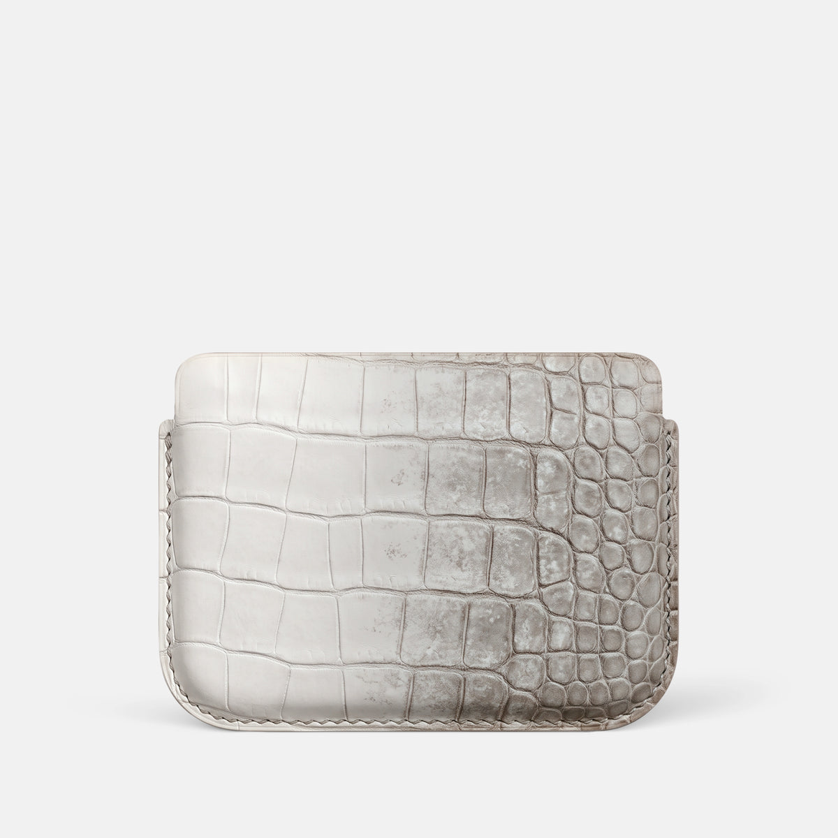 Wide Crossbody Case For iPhone Duo In Himalayan Crocodile -3 | Grey