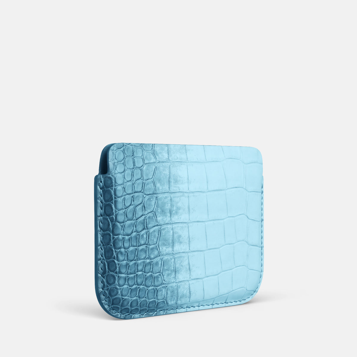 Wide Crossbody Case For iPhone Duo In Himalayan Crocodile -2 | Ice-Blue