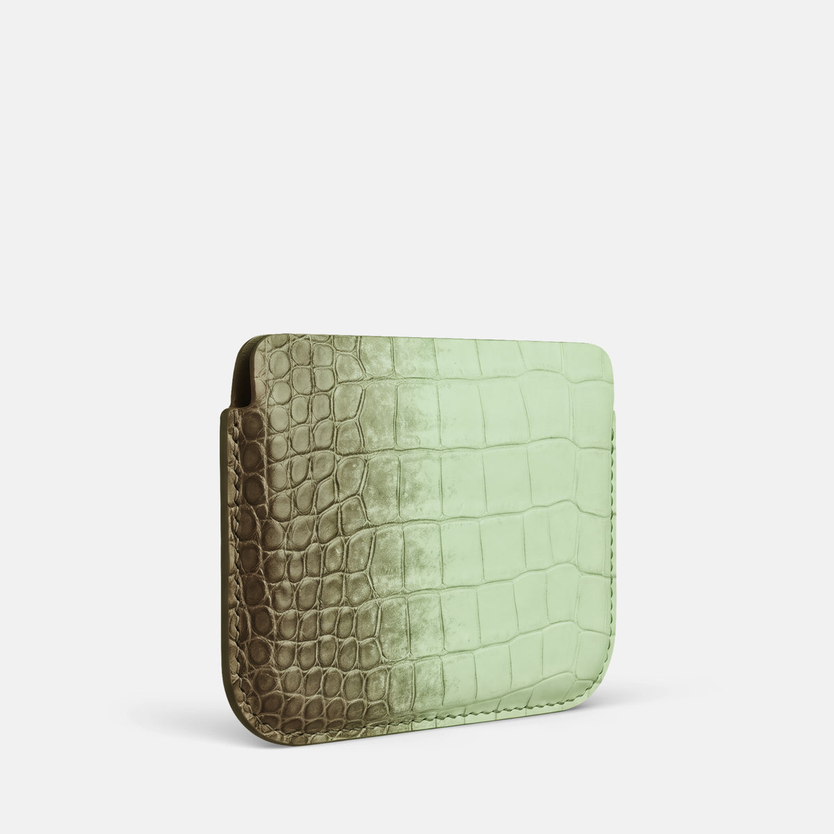 Wide Crossbody Case For iPhone Duo In Himalayan Crocodile -2 | Pistachio