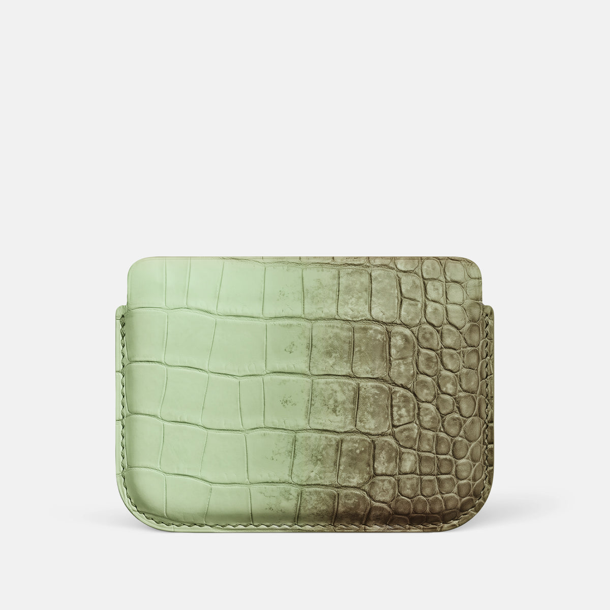 Wide Crossbody Case For iPhone Duo In Himalayan Crocodile -3 | Pistachio