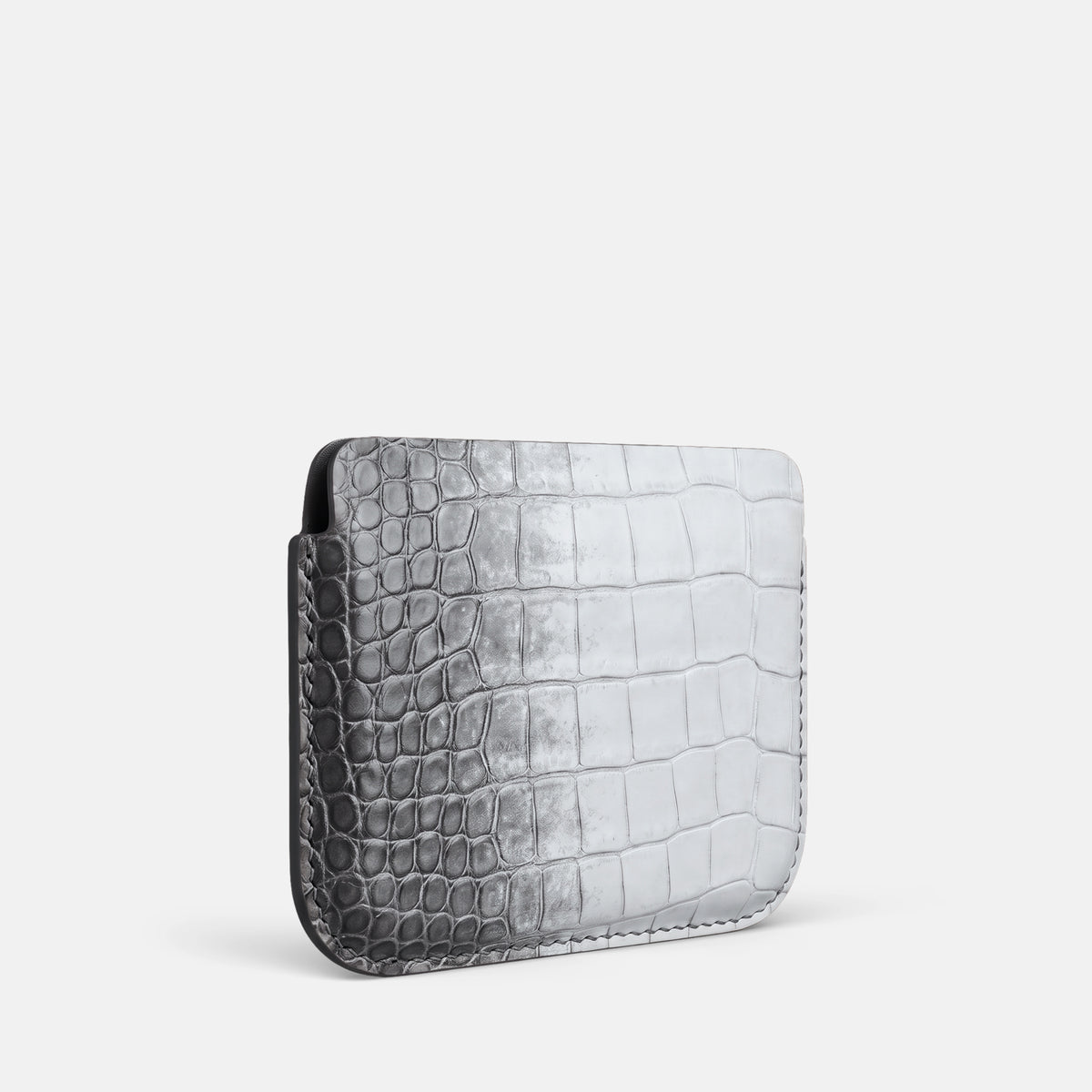 Wide Crossbody Case For iPhone Duo In Himalayan Crocodile -2 | Silver