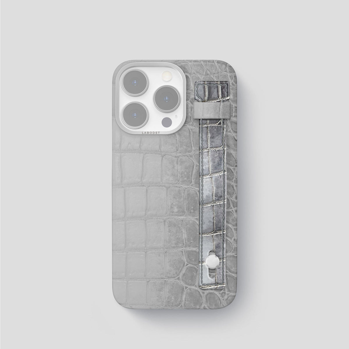 Silver iPhone 15 Pro Additional Strap Himalayan Crocodile -1 | Silver