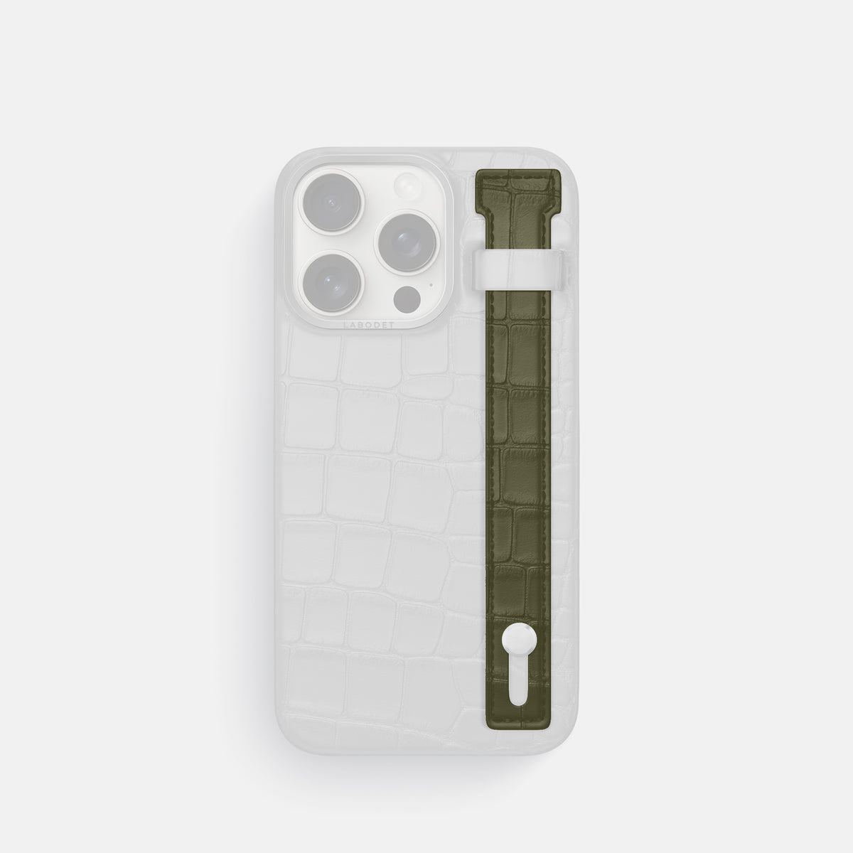 Kaki-Green iPhone 16 Pro Max Additional Strap Alligator -1 | Kaki-Green