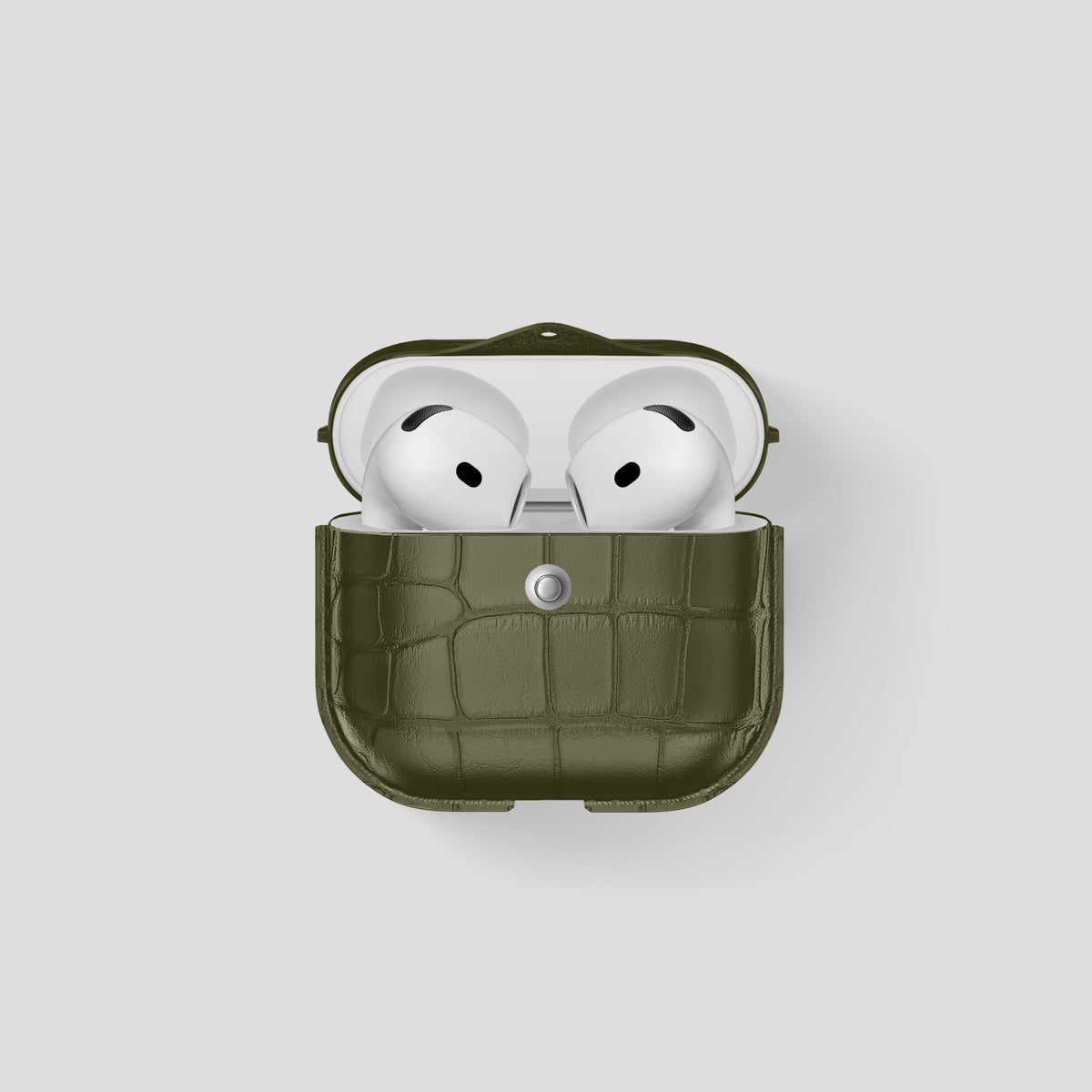Kaki-Green AirPods (4th Generation) Cover Alligator -1 | Kaki-Green