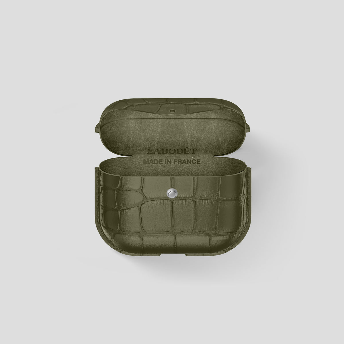 Kaki-Green AirPods (4th Generation) Cover Alligator -4 | Kaki-Green