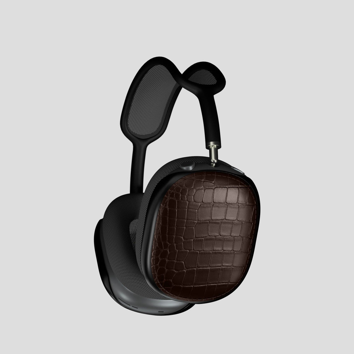Dark Brown Shells For AirPods Max Alligator -2 | Dark-Brown