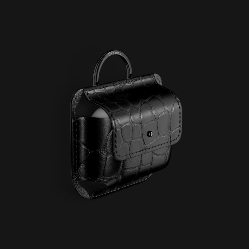 Edition-Black AirPods Pro (3rd gen) Pouch In Alligator with Black Metal -1 | Edition-Black-Black